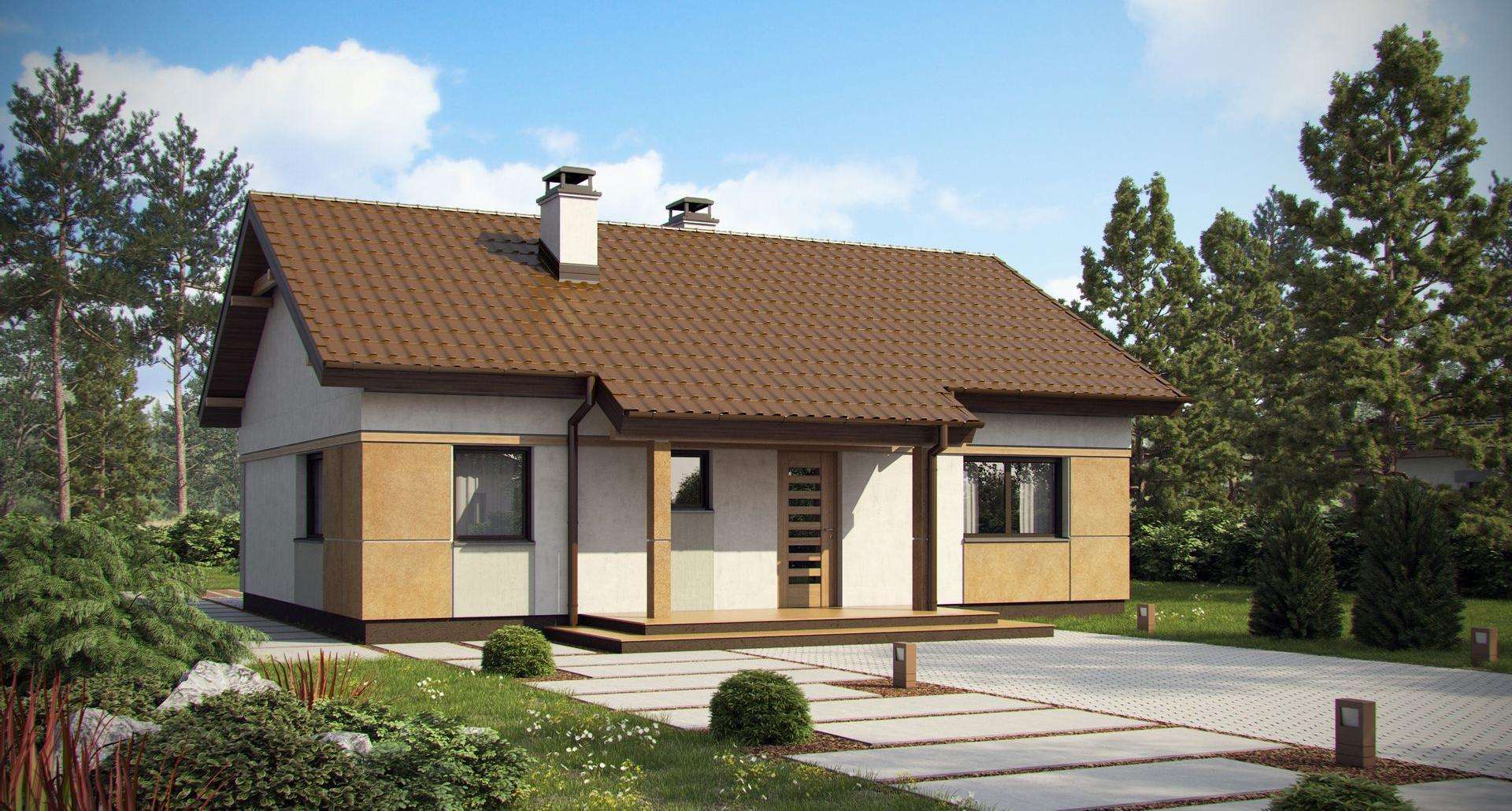 Fatada Casă parter 74 mp utili, 2 dormitoare, o baie