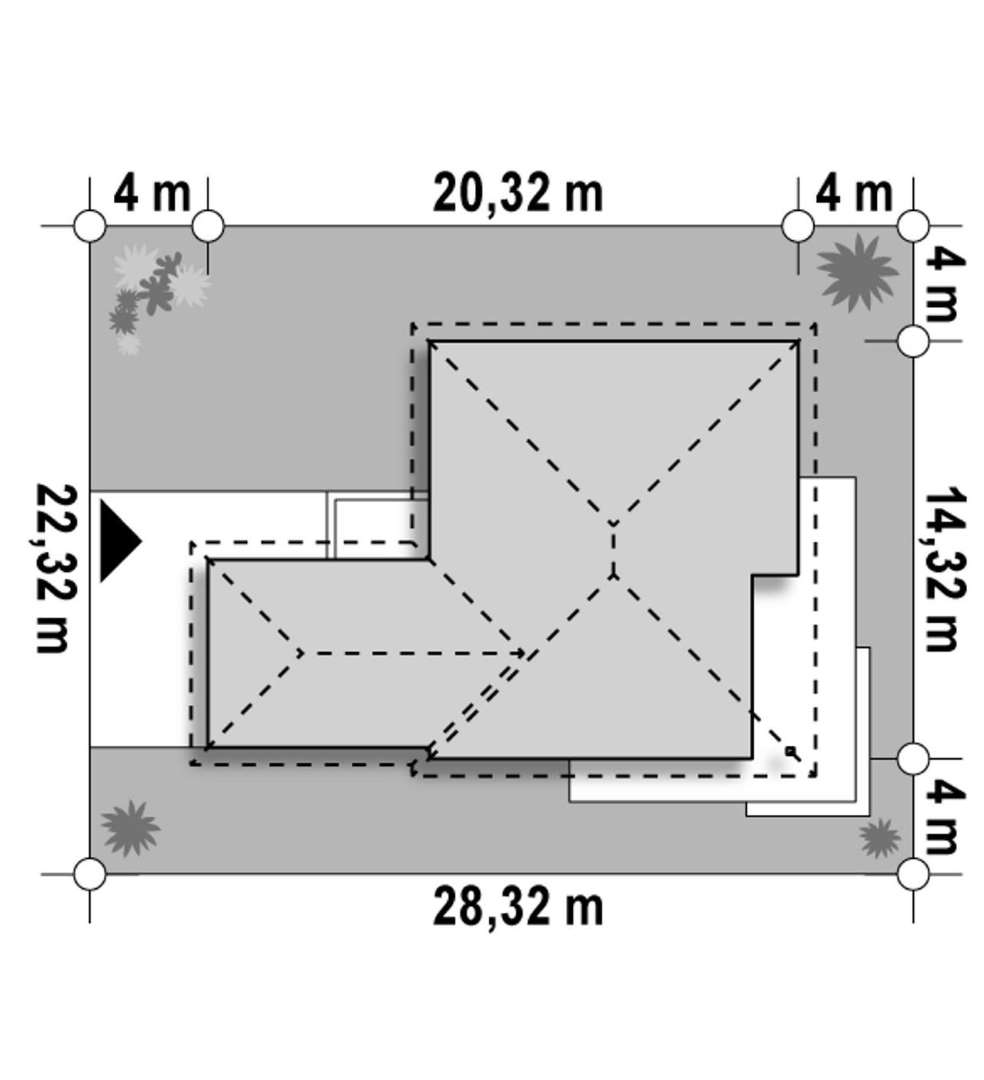 Plan amplasament Casă parter 147 mp utili, 3 dormitoare, 2 băi