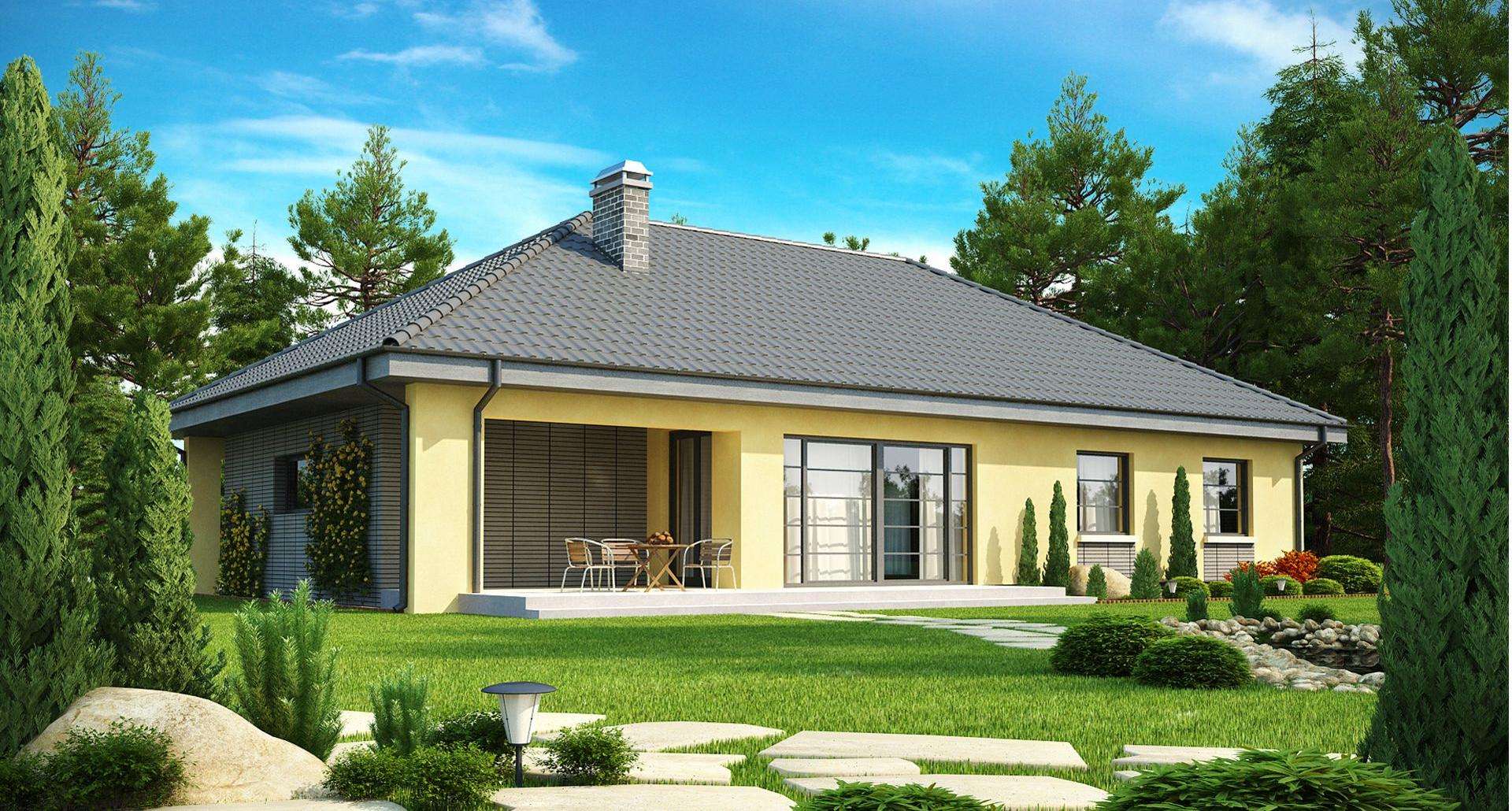 Fatada Casă parter 130 mp utili, 3 dormitoare, o baie