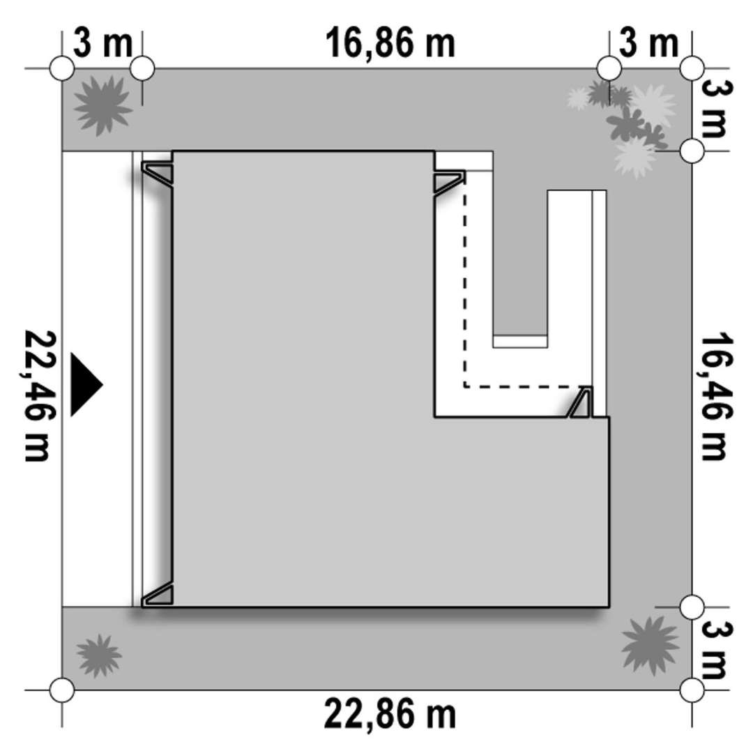 Plan amplasament Casă parter 140 mp utili, 3 dormitoare, 2 băi