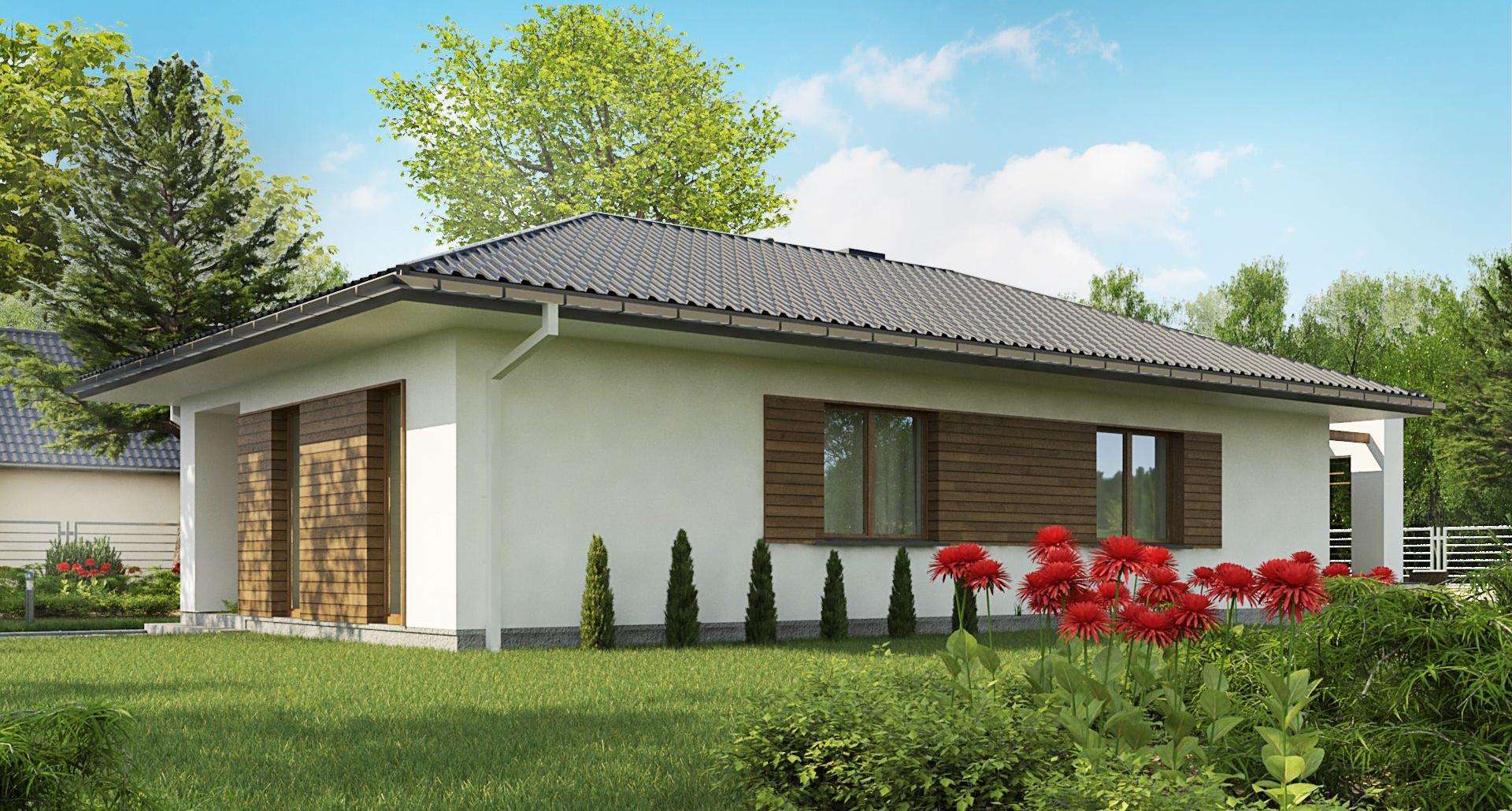 Fatada Casă parter 76 mp utili, 2 dormitoare, o baie