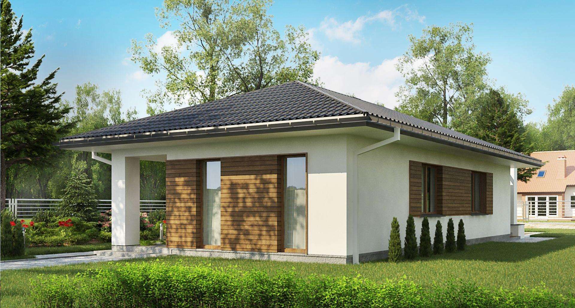 Fatada Casă parter 76 mp utili, 2 dormitoare, o baie