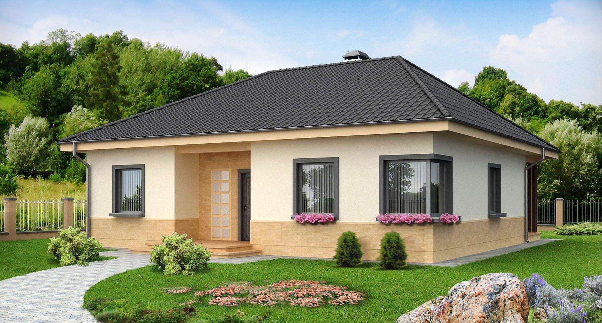 Fatada Casă parter 106 mp utili, 3 dormitoare, o baie