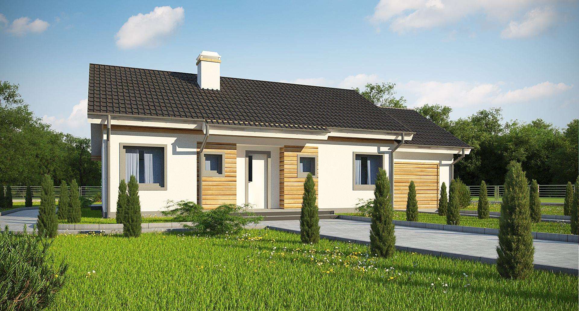 Fatada Casă parter 78 mp utili, 3 dormitoare, o baie