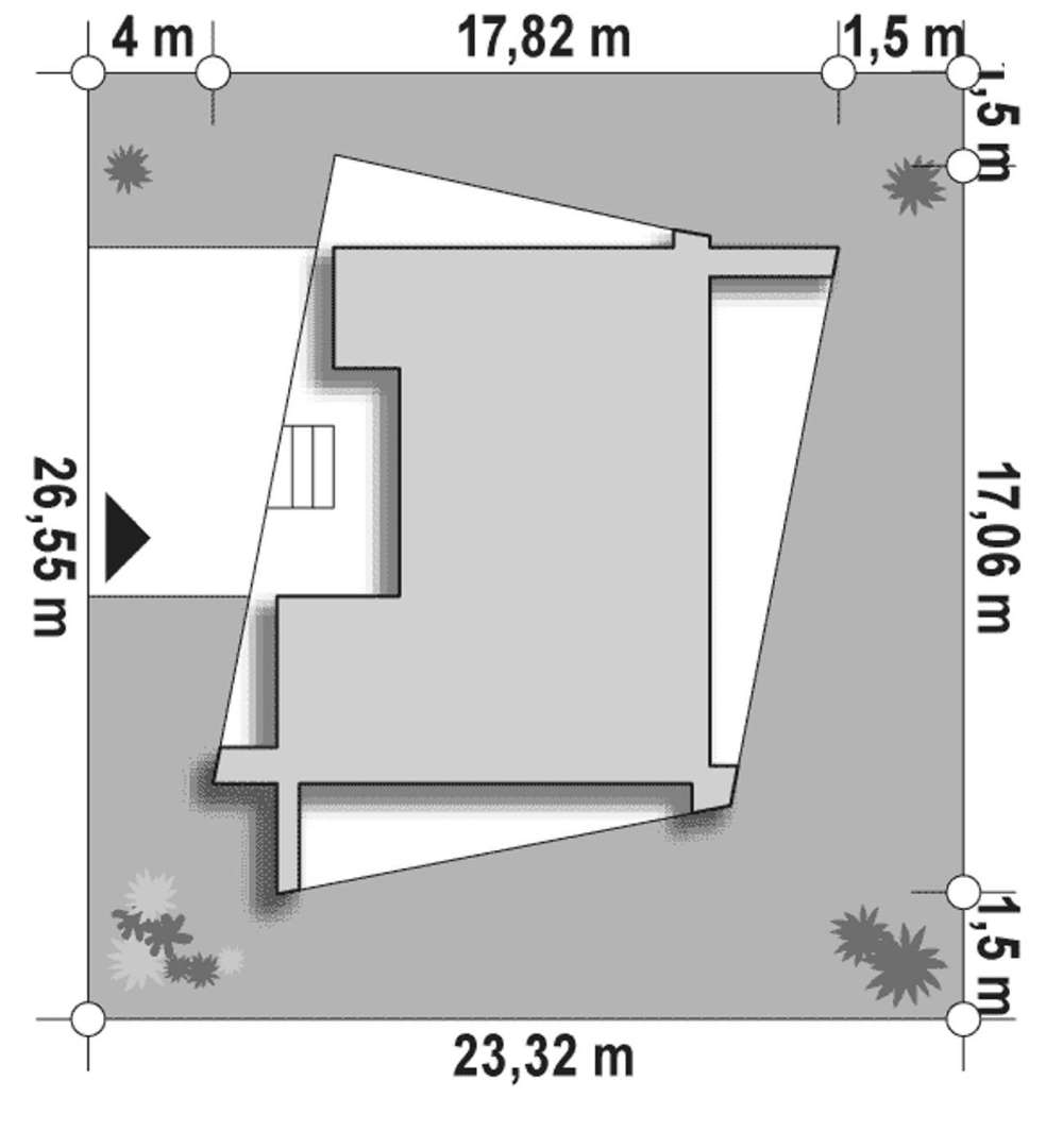 Plan amplasament Casă parter 144 mp utili, 3 dormitoare, 3 băi