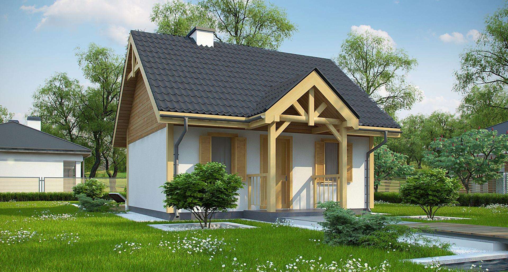 Fatada Casă parter 35 mp utili, un dormitor, o baie