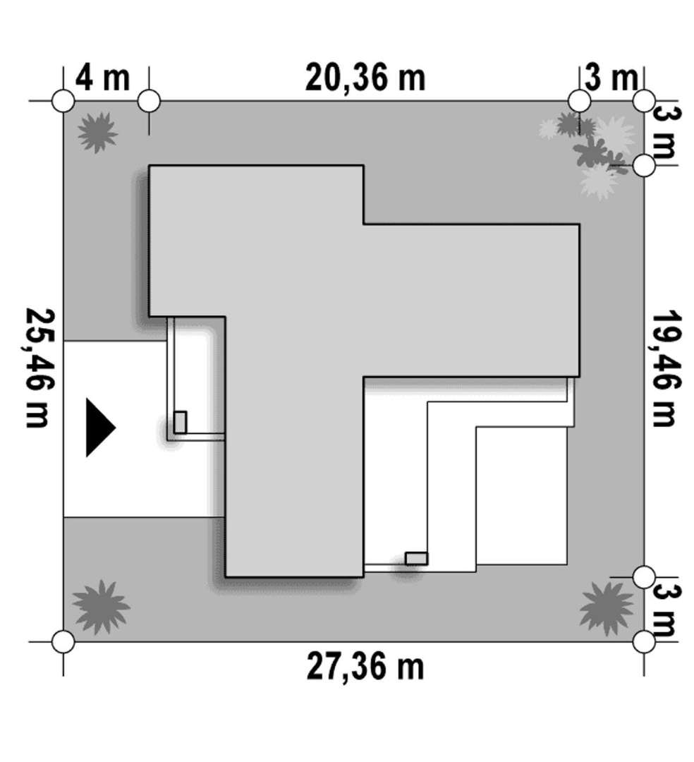 Plan amplasament Casă parter 138 mp utili, 3 dormitoare, 2 băi