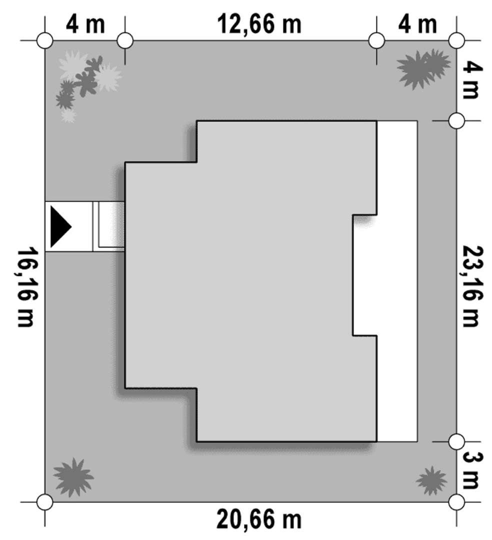 Plan amplasament Casă parter 145 mp utili, 3 dormitoare, o baie