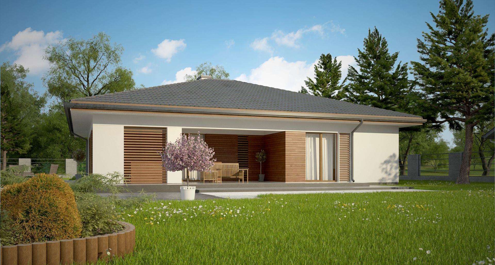 Fatada Casă parter 130 mp utili, 3 dormitoare, 2 băi