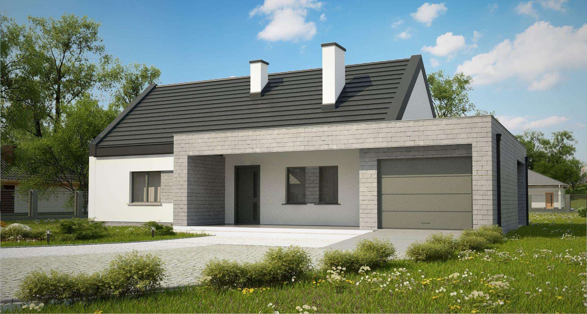Fatada Casă parter 108 mp utili, 3 dormitoare, o baie