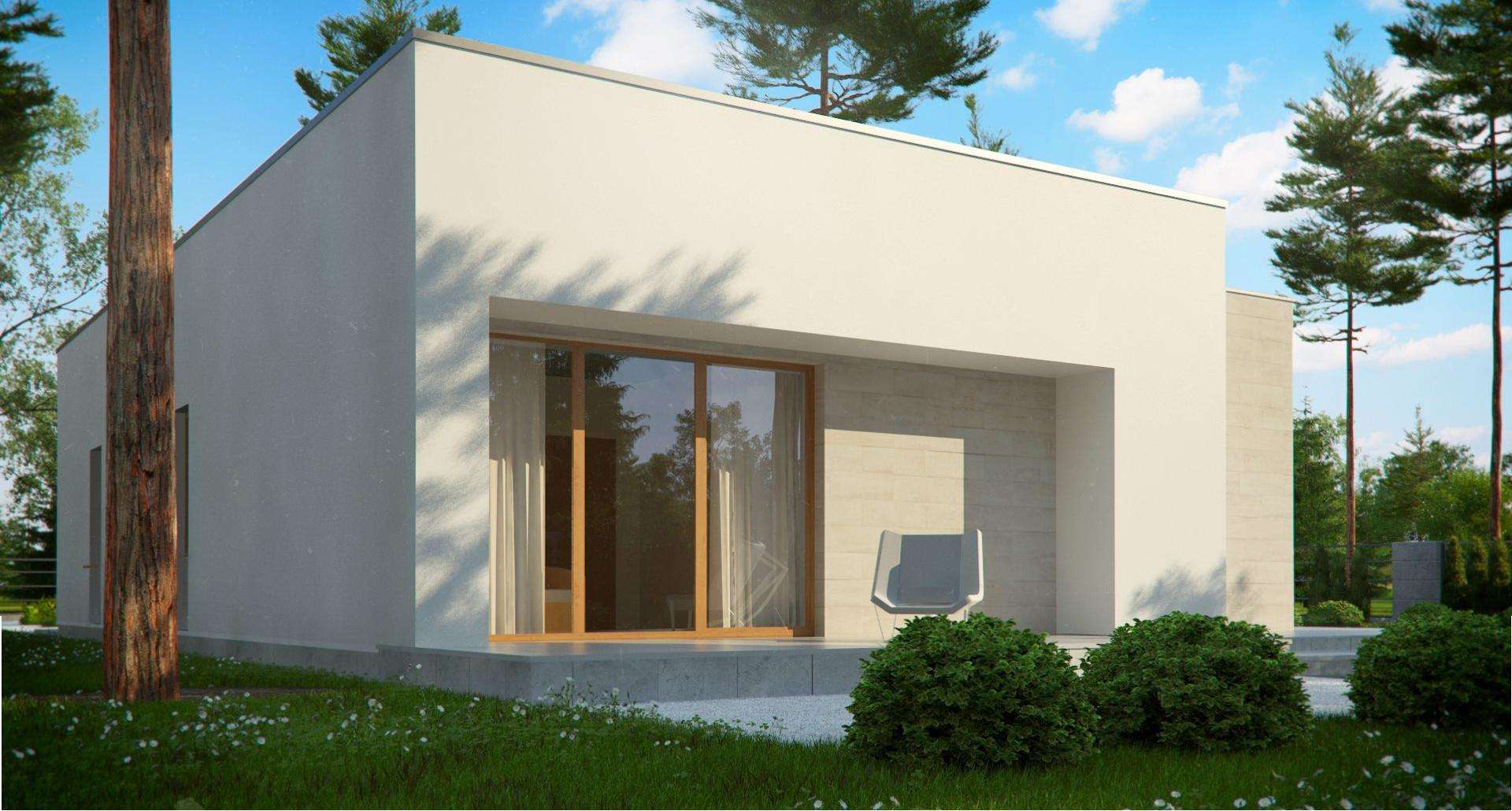 Fatada Casă parter 129 mp utili, 3 dormitoare, 2 băi