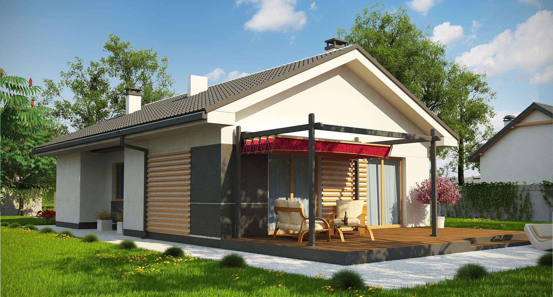 Fatada Casă parter 83 mp utili, 2 dormitoare, o baie