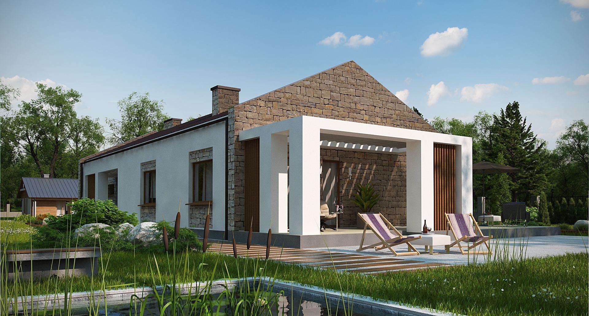 Fatada Casă parter 138 mp utili, 3 dormitoare, o baie
