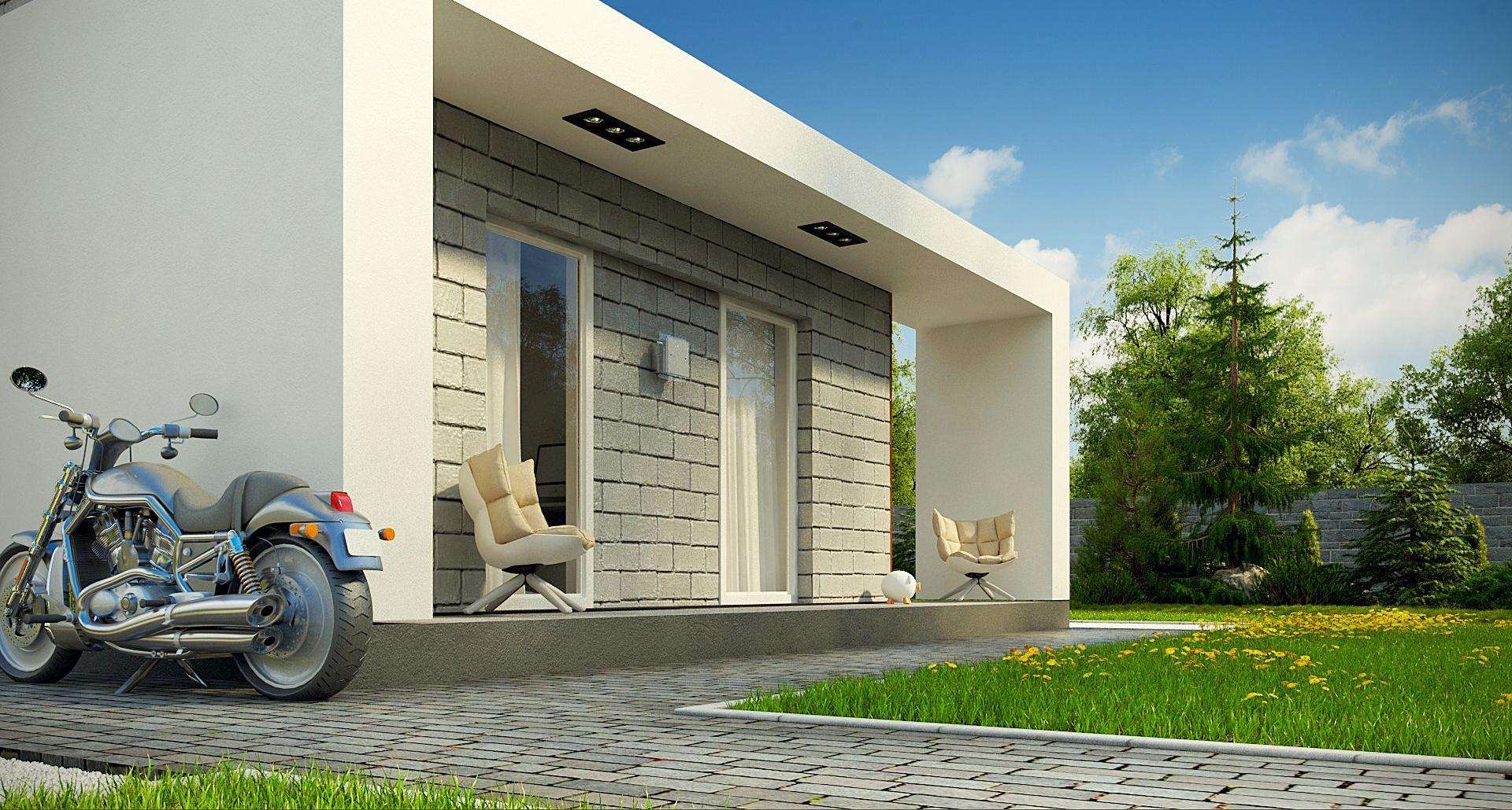 Fatada Casă parter 132 mp utili, 4 dormitoare, o baie