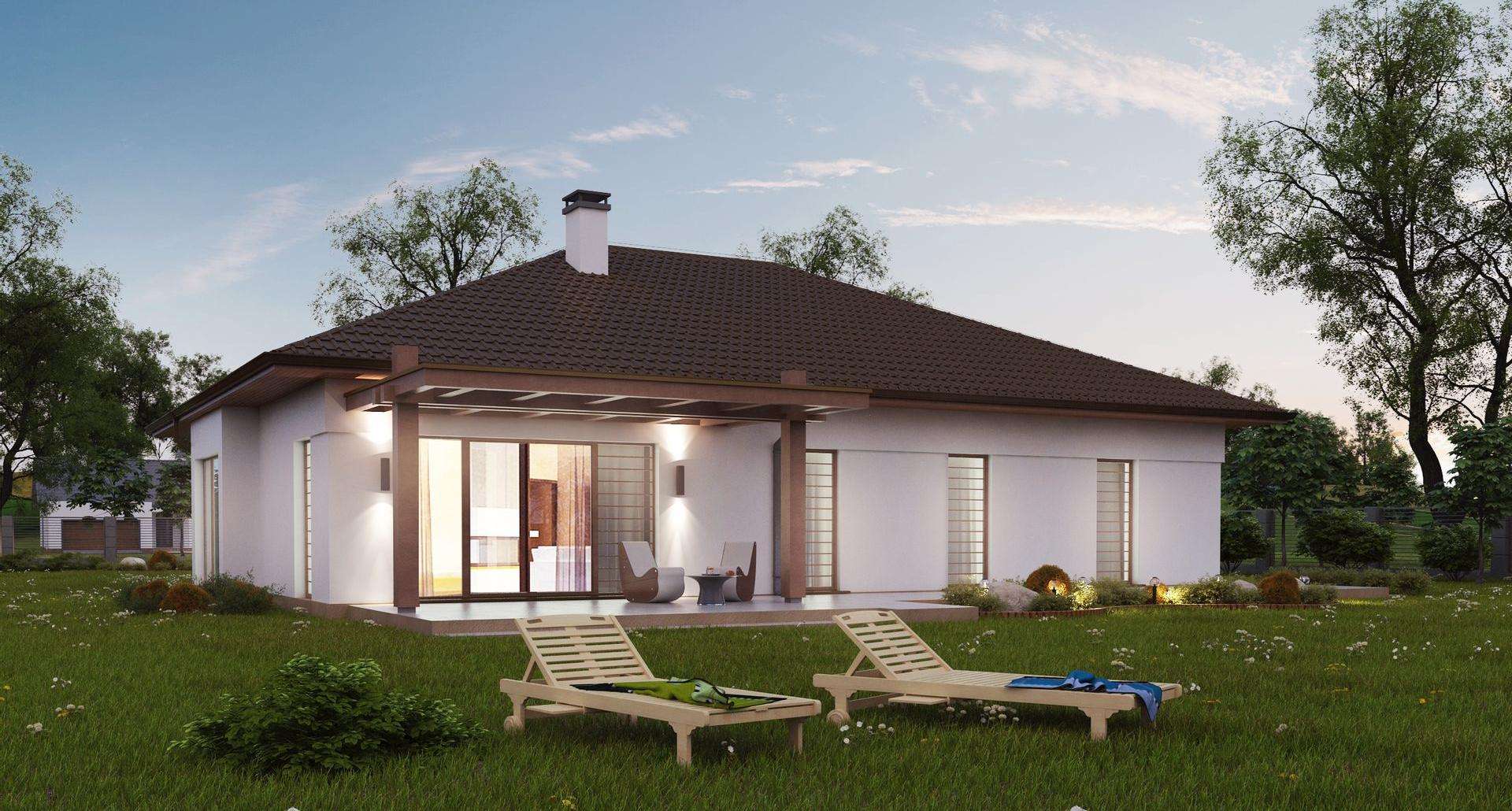 Fatada Casă parter 173 mp utili, 4 dormitoare, 2 băi