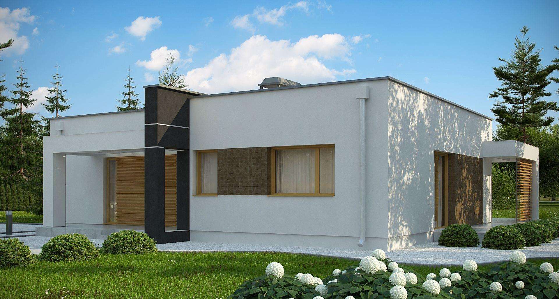 Fatada Casă parter 94 mp utili, 3 dormitoare, o baie