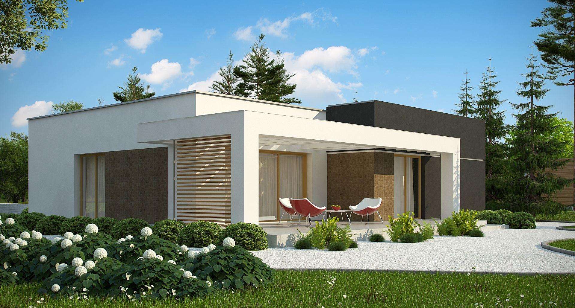 Fatada Casă parter 94 mp utili, 3 dormitoare, o baie