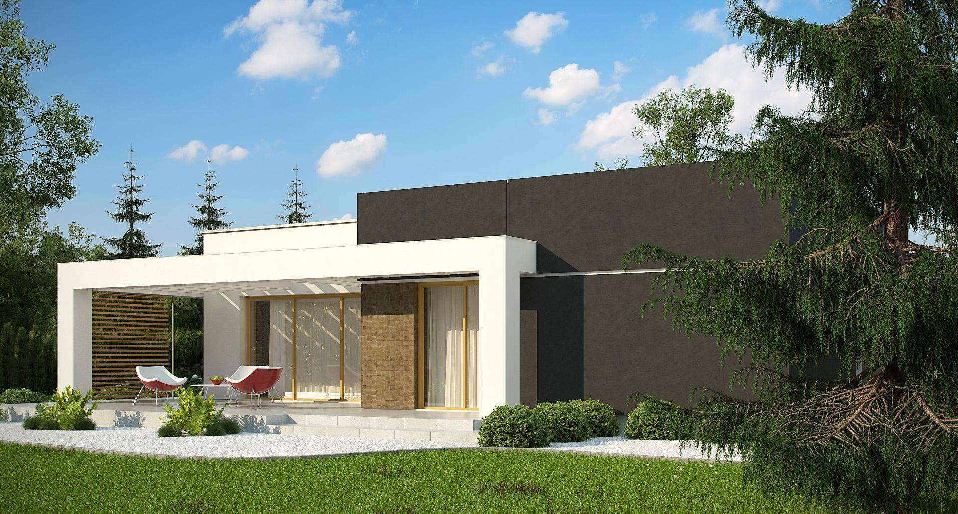 Fatada Casă parter 94 mp utili, 3 dormitoare, o baie
