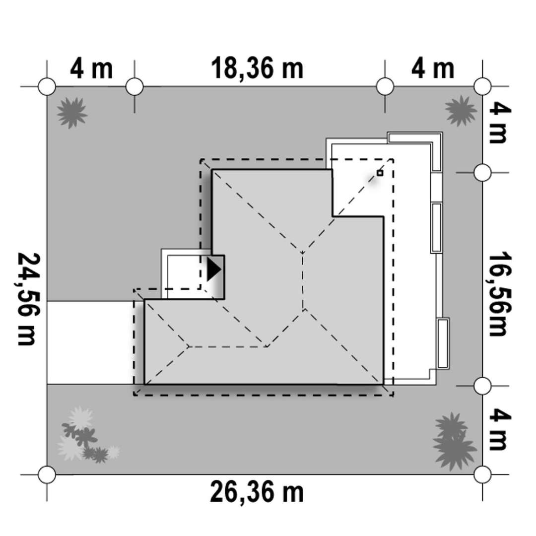 Plan amplasament Casă parter 152 mp utili, 4 dormitoare, 3 băi