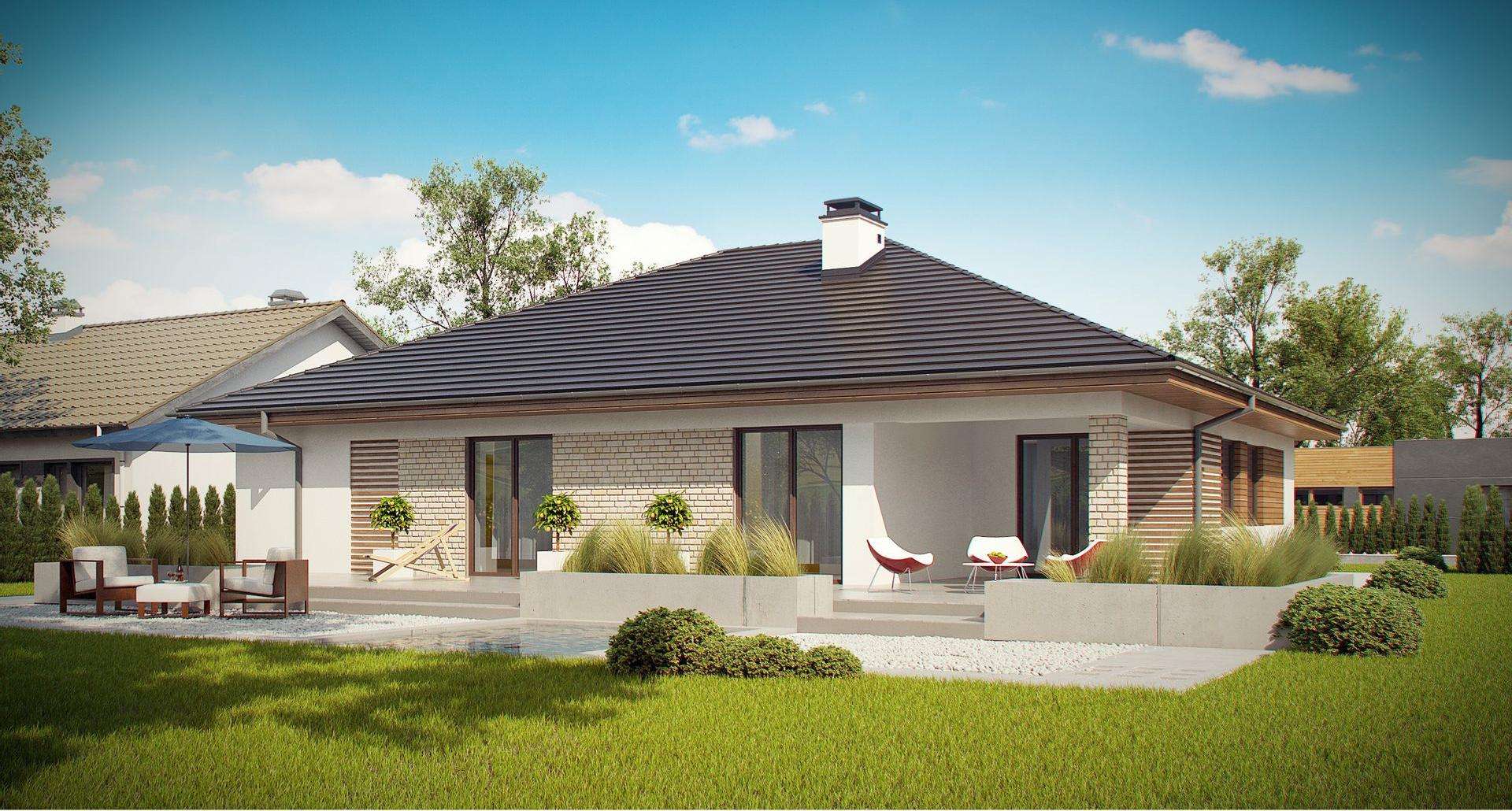 Fatada Casă parter 152 mp utili, 4 dormitoare, 3 băi