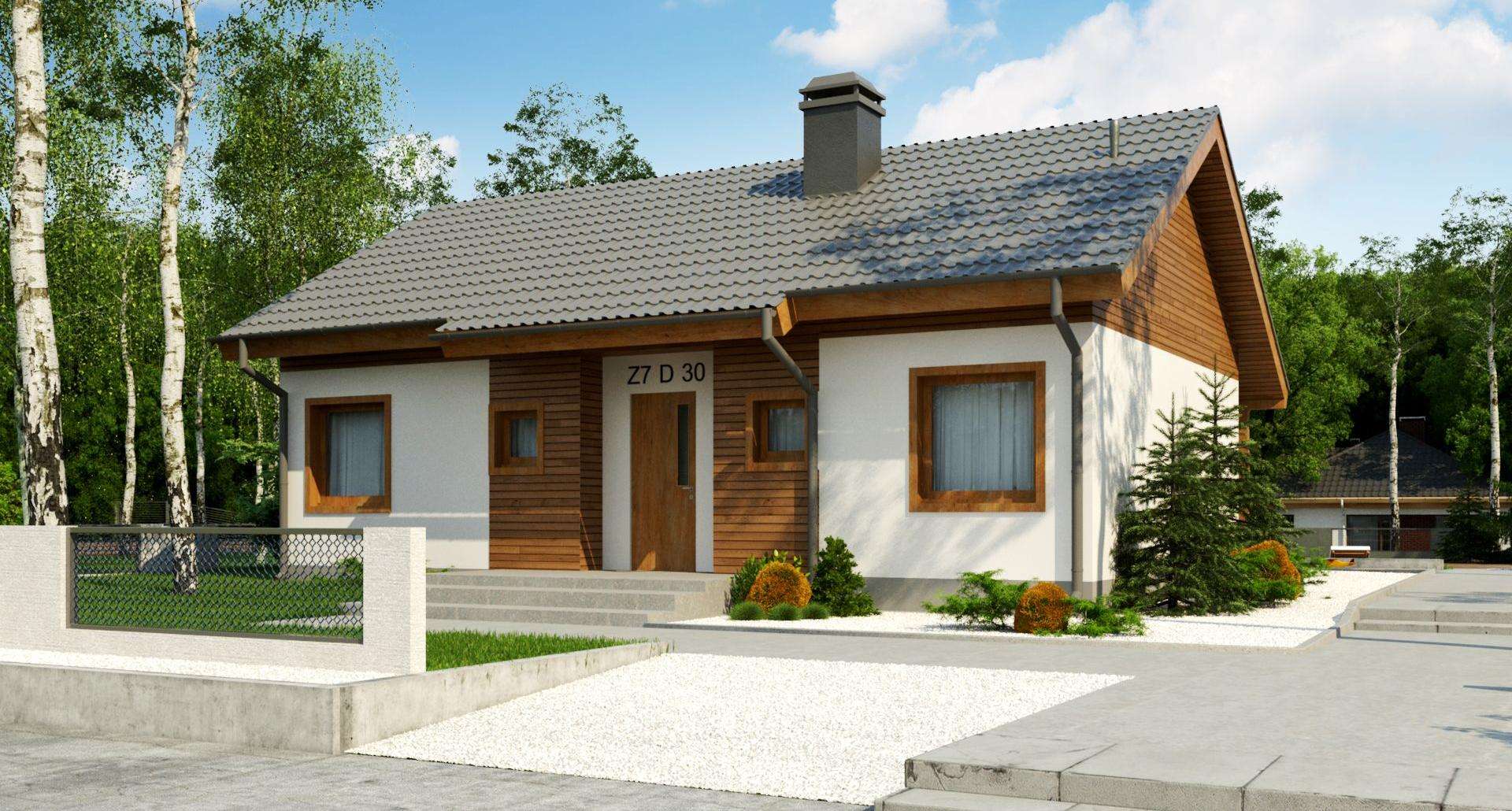 Fatada Casă parter 78 mp utili, 3 dormitoare, o baie