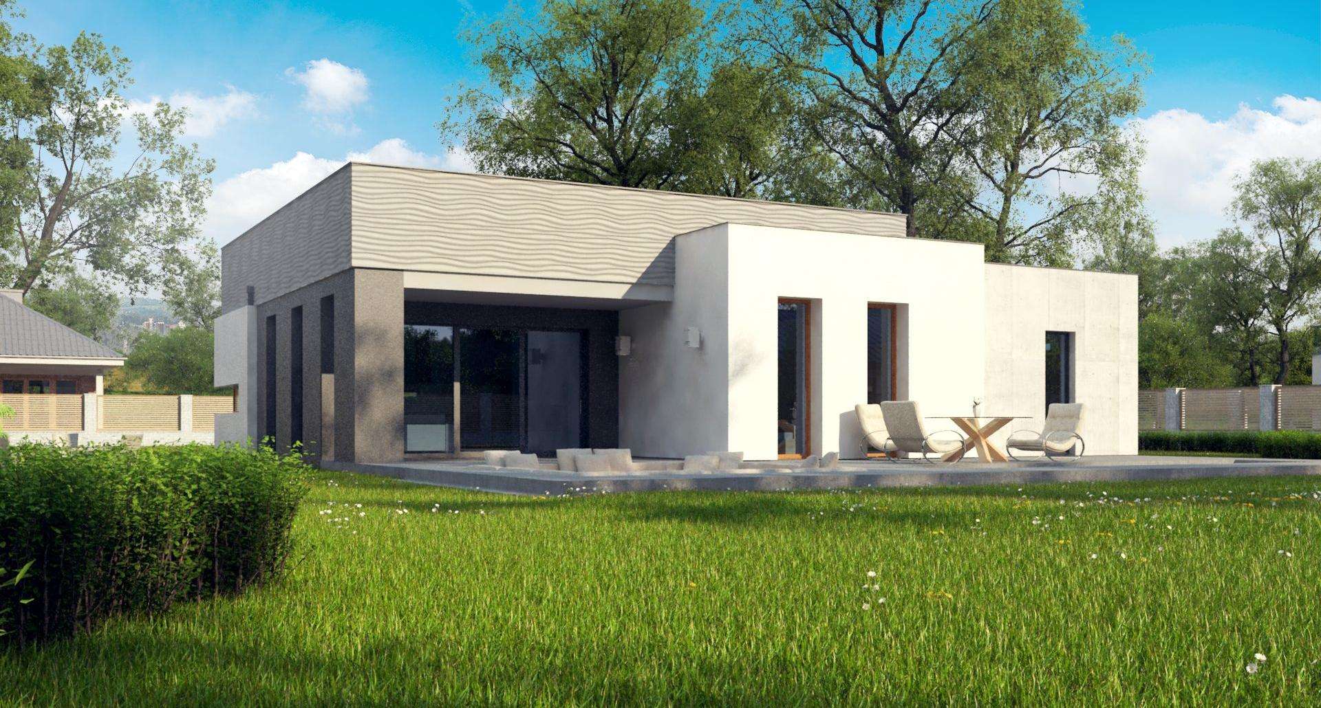Fatada Casă parter 131 mp utili, 3 dormitoare, 2 băi