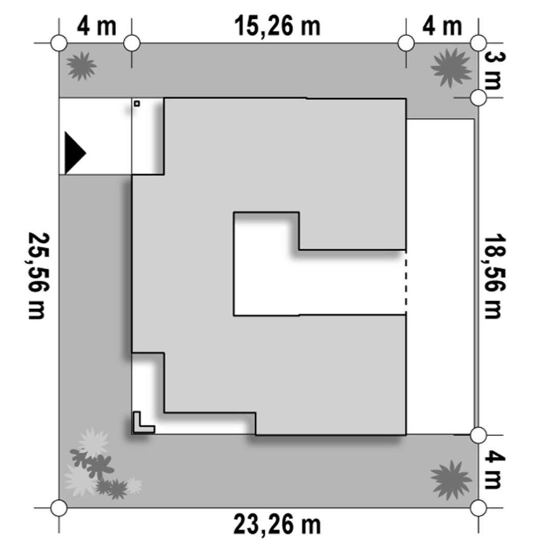 Plan amplasament Casă parter 147 mp utili, 3 dormitoare, o baie