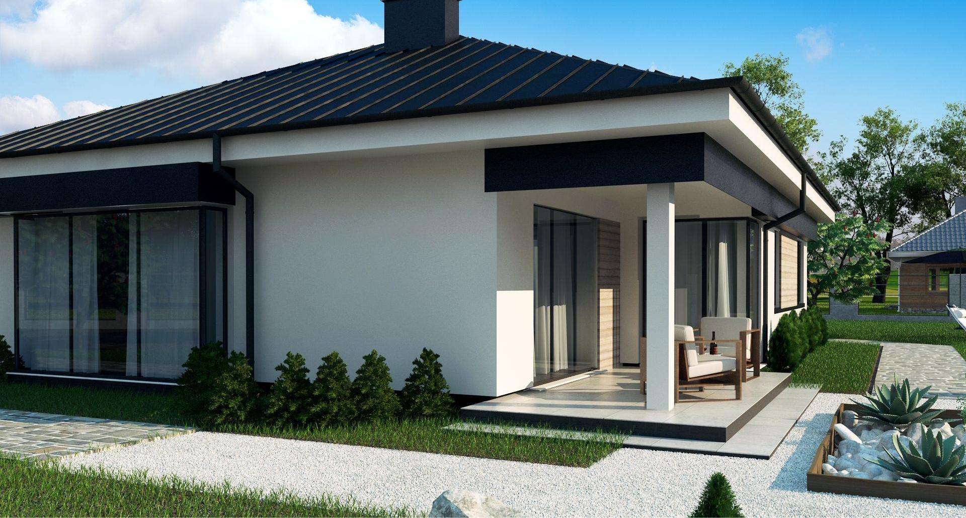 Fatada Casă parter 145 mp utili, 4 dormitoare, o baie