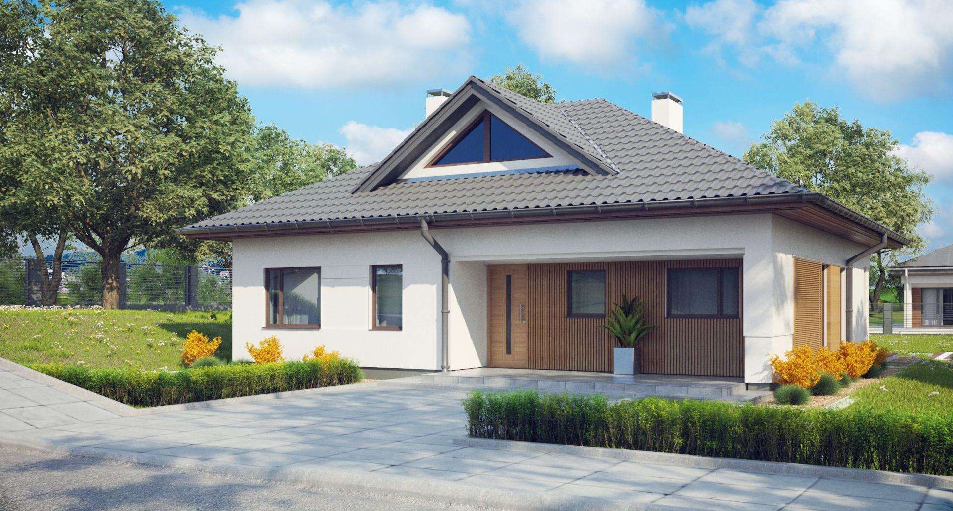 Fatada Casă parter 106 mp utili, 3 dormitoare, 2 băi