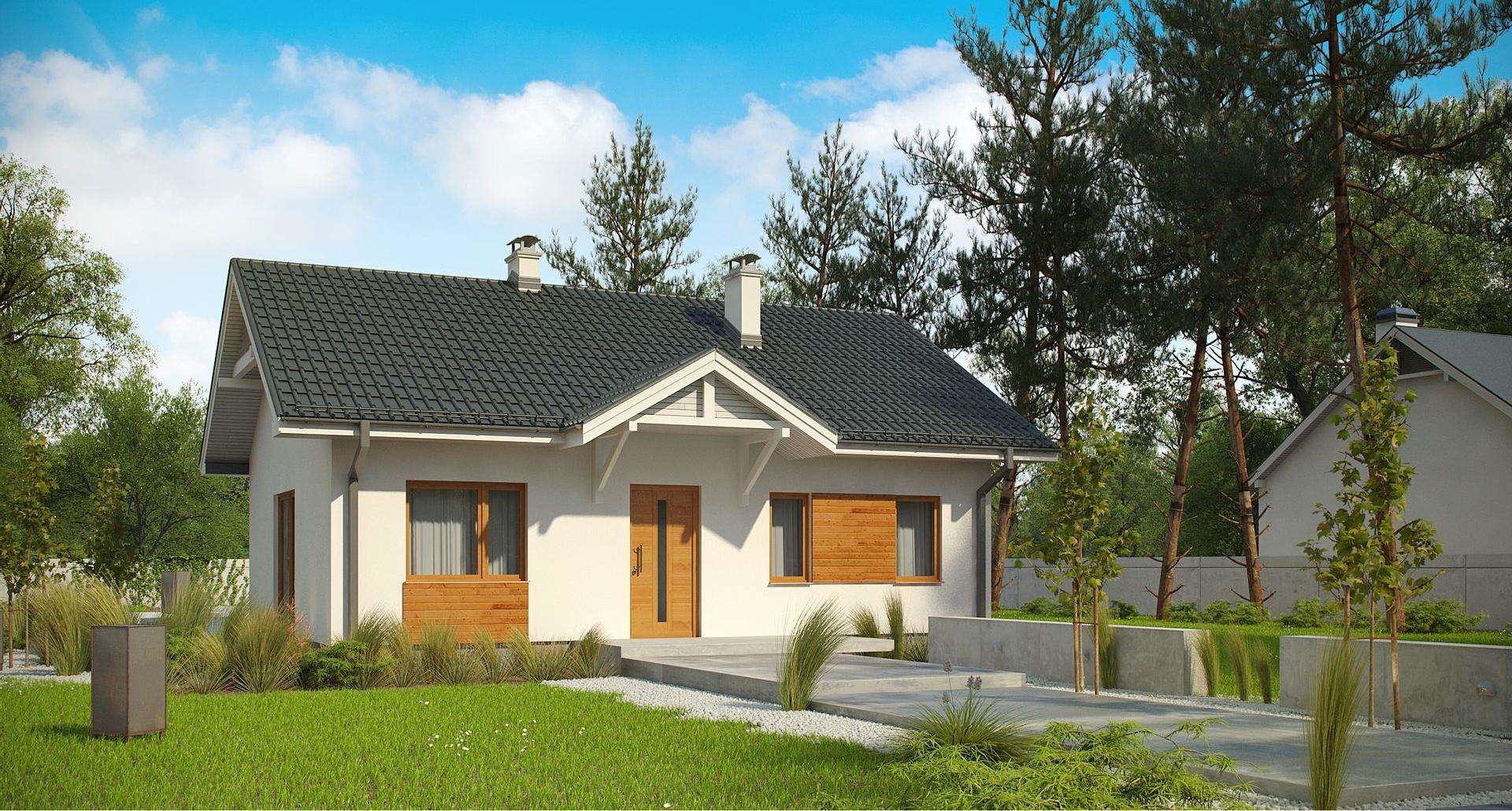 Fatada Casă parter 73 mp utili, 2 dormitoare, o baie
