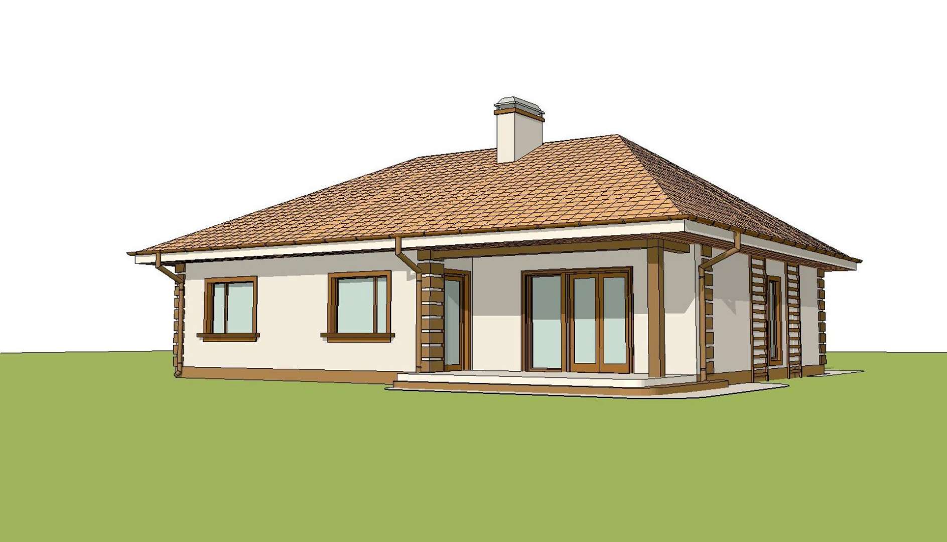 Casă parter 124 mp utili, 3 dormitoare, o baie