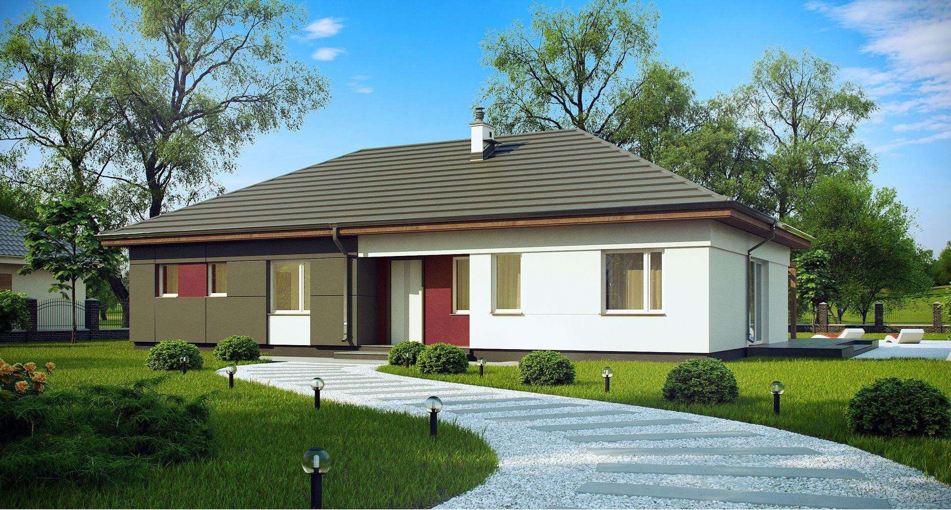 Fatada Casă parter 149 mp utili, 4 dormitoare, o baie
