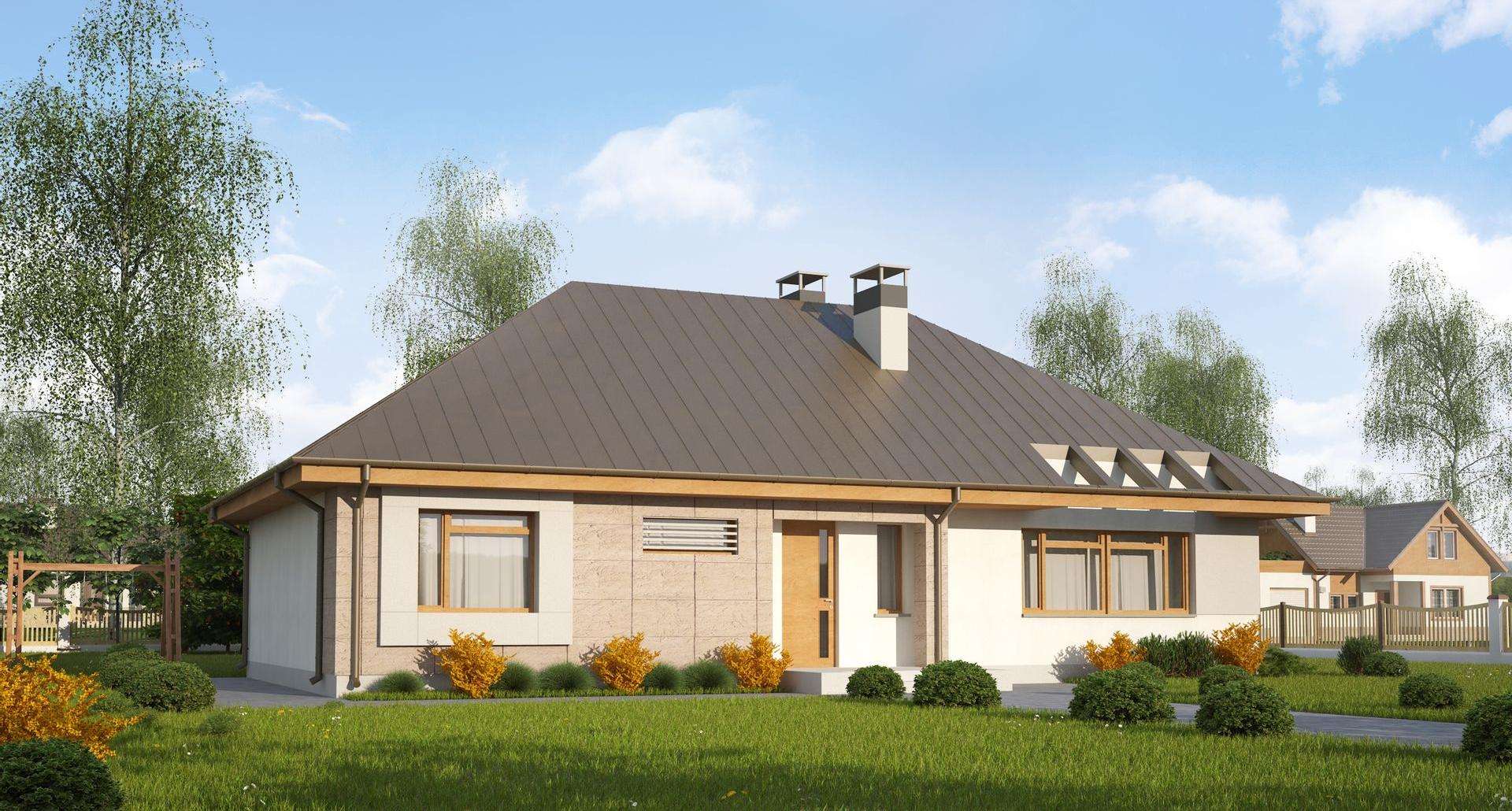 Fatada Casă parter 123 mp utili, 3 dormitoare, o baie