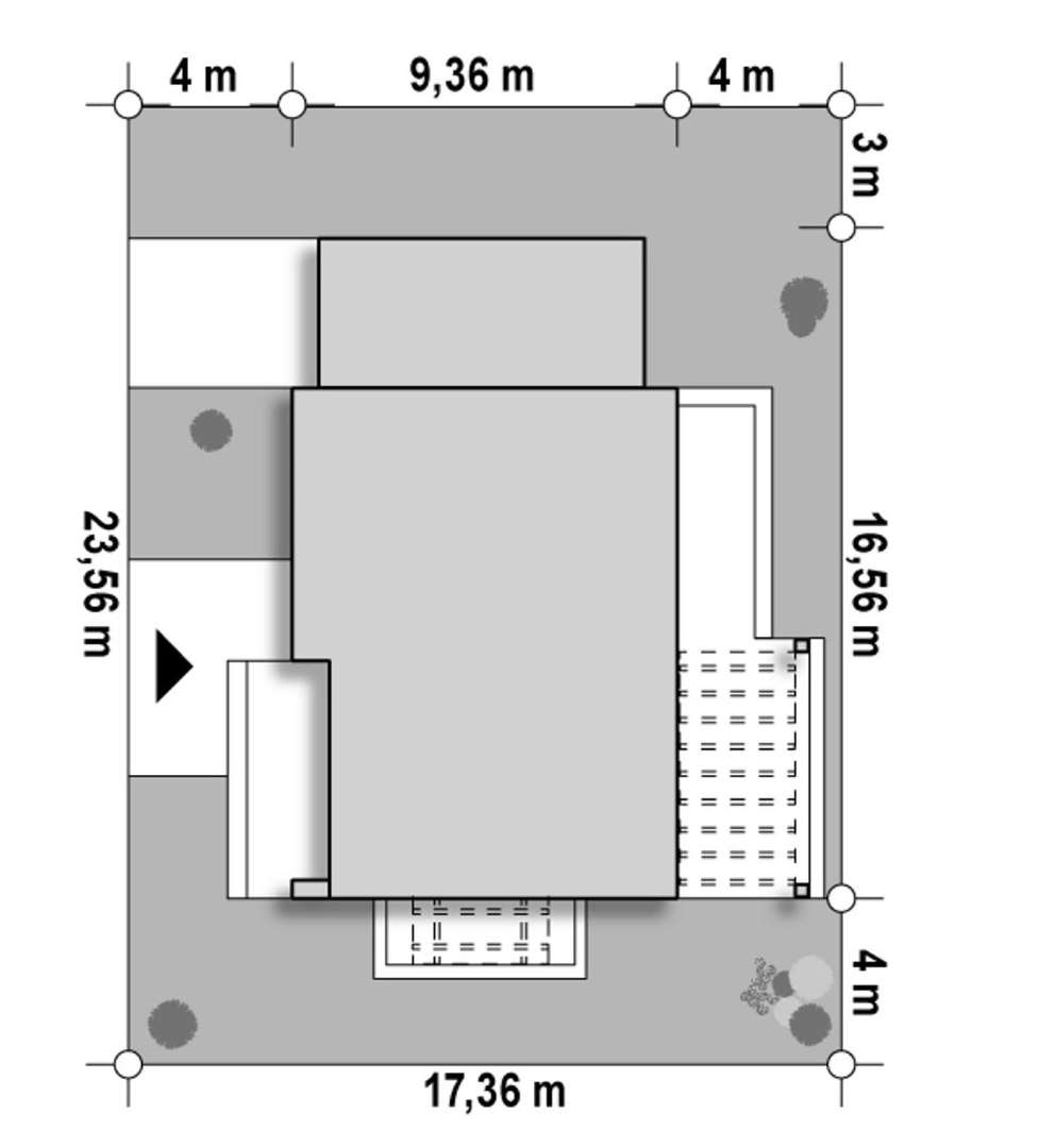 Plan amplasament Casă parter 80 mp utili, 2 dormitoare, o baie