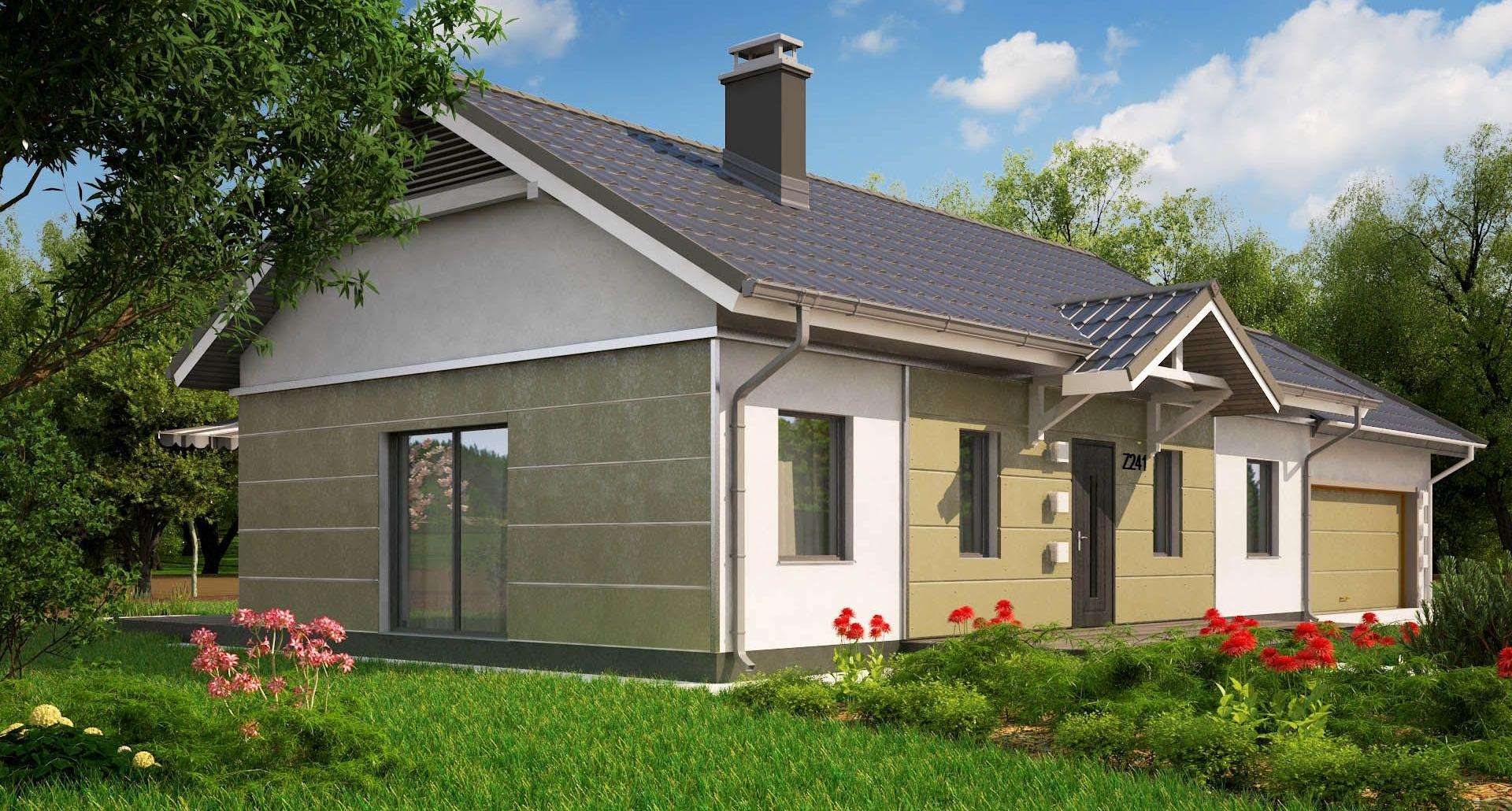 Fatada Casă parter 91 mp utili, 3 dormitoare, o baie