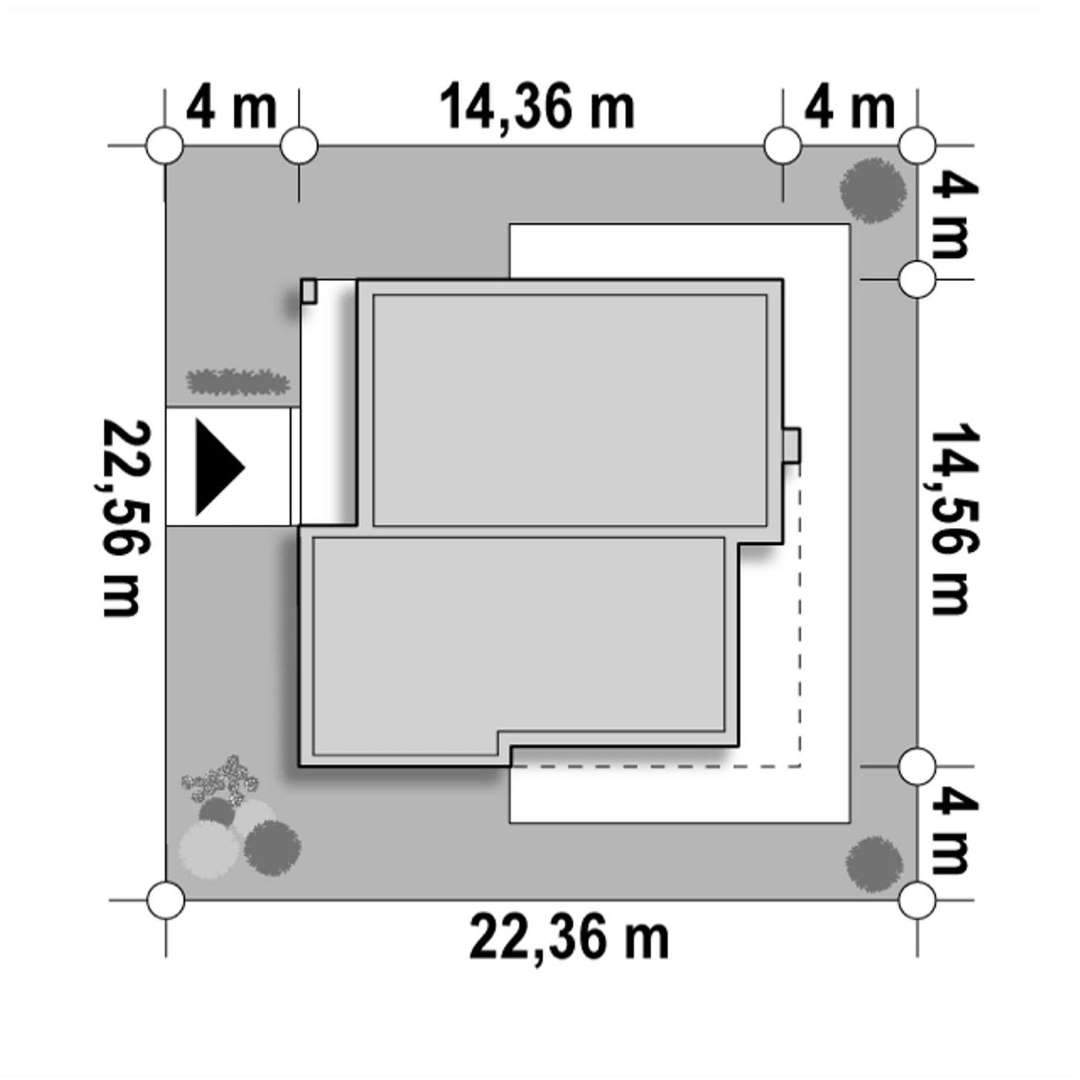 Plan amplasament Casă parter 136 mp utili, 3 dormitoare, 2 băi