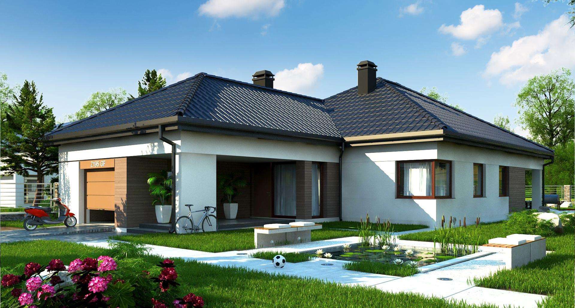 Fatada Casă parter 147 mp utili, 3 dormitoare, 2 băi