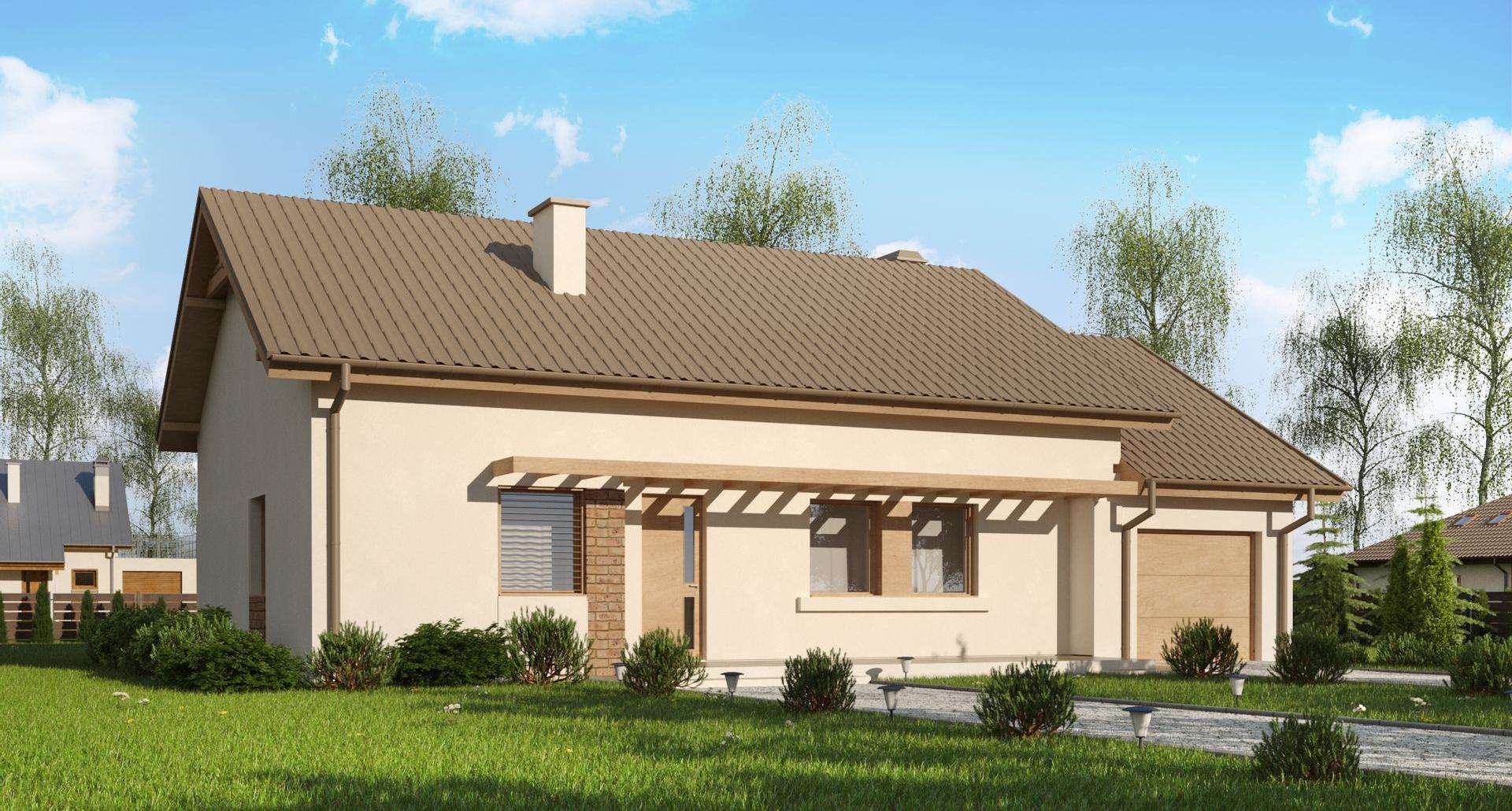Fatada Casă parter 86 mp utili, 2 dormitoare, o baie