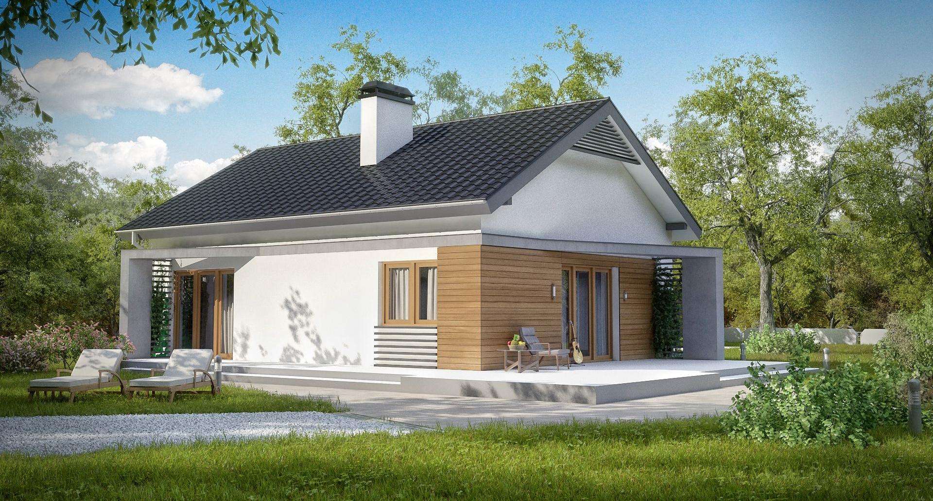 Fatada Casă parter 75 mp utili, un dormitor, o baie