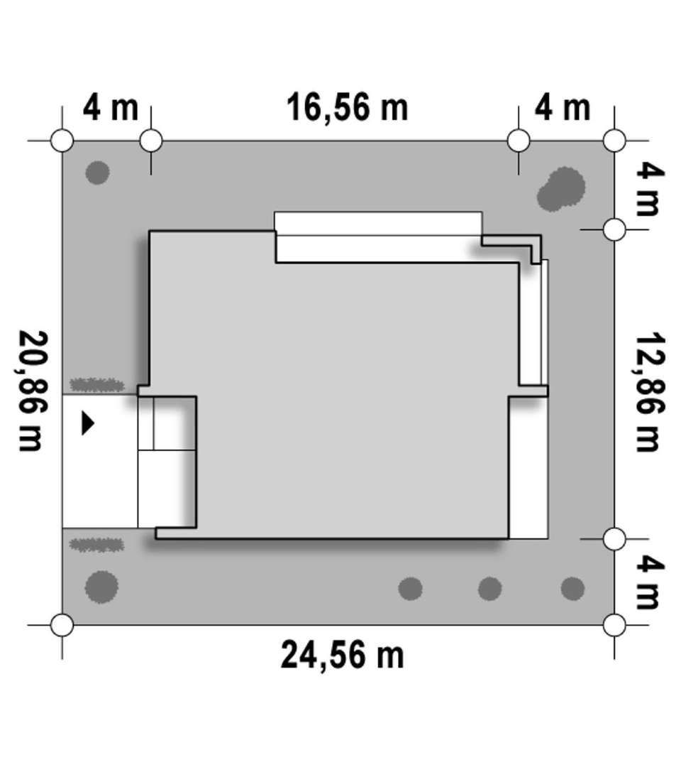 Plan amplasament Casă parter 119 mp utili, 3 dormitoare, 2 băi