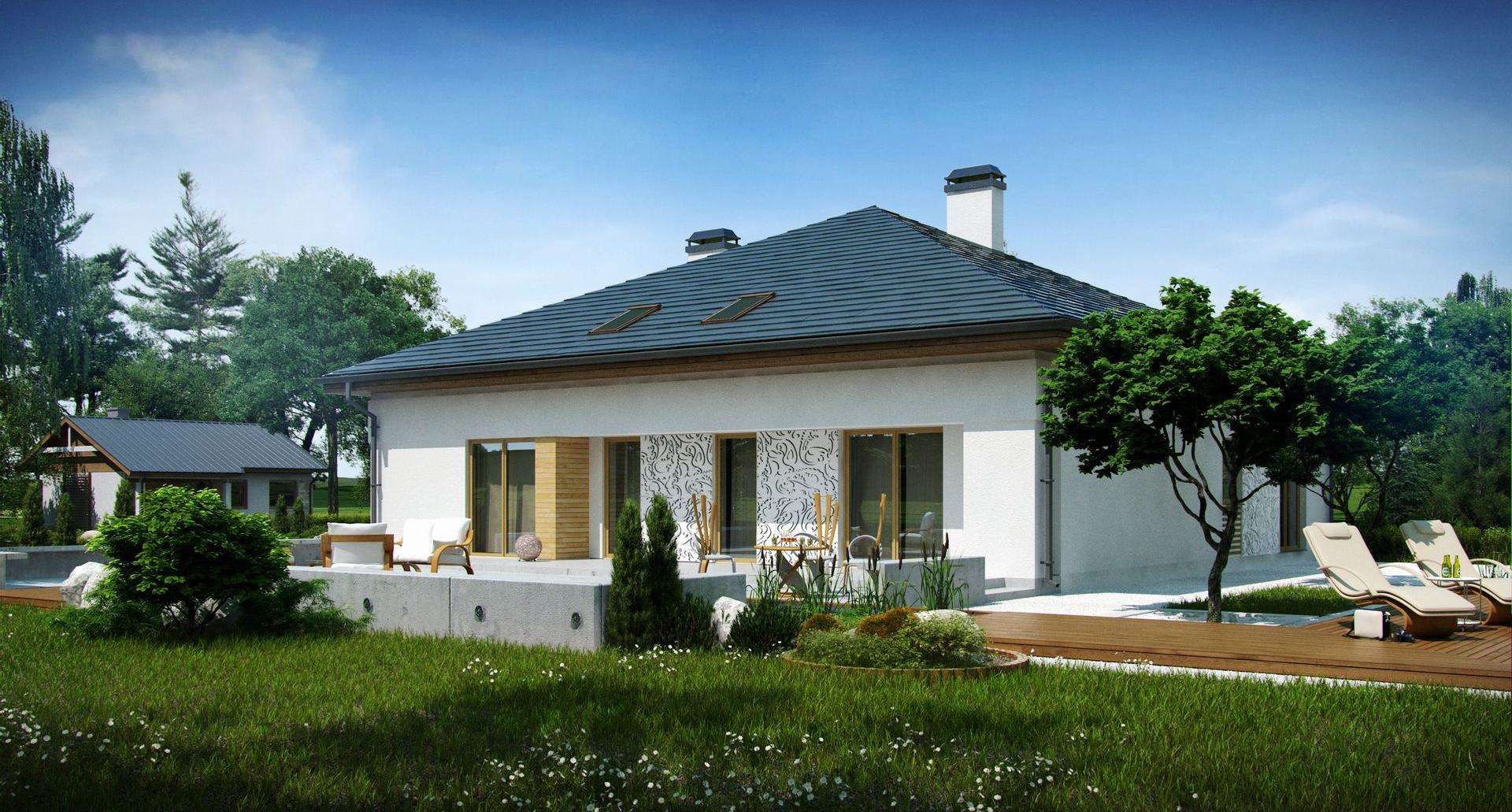 Fatada Casă parter 148 mp utili, 3 dormitoare, 2 băi