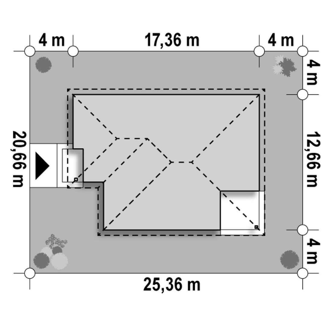 Plan amplasament Casă parter 146 mp utili, 3 dormitoare, 2 băi
