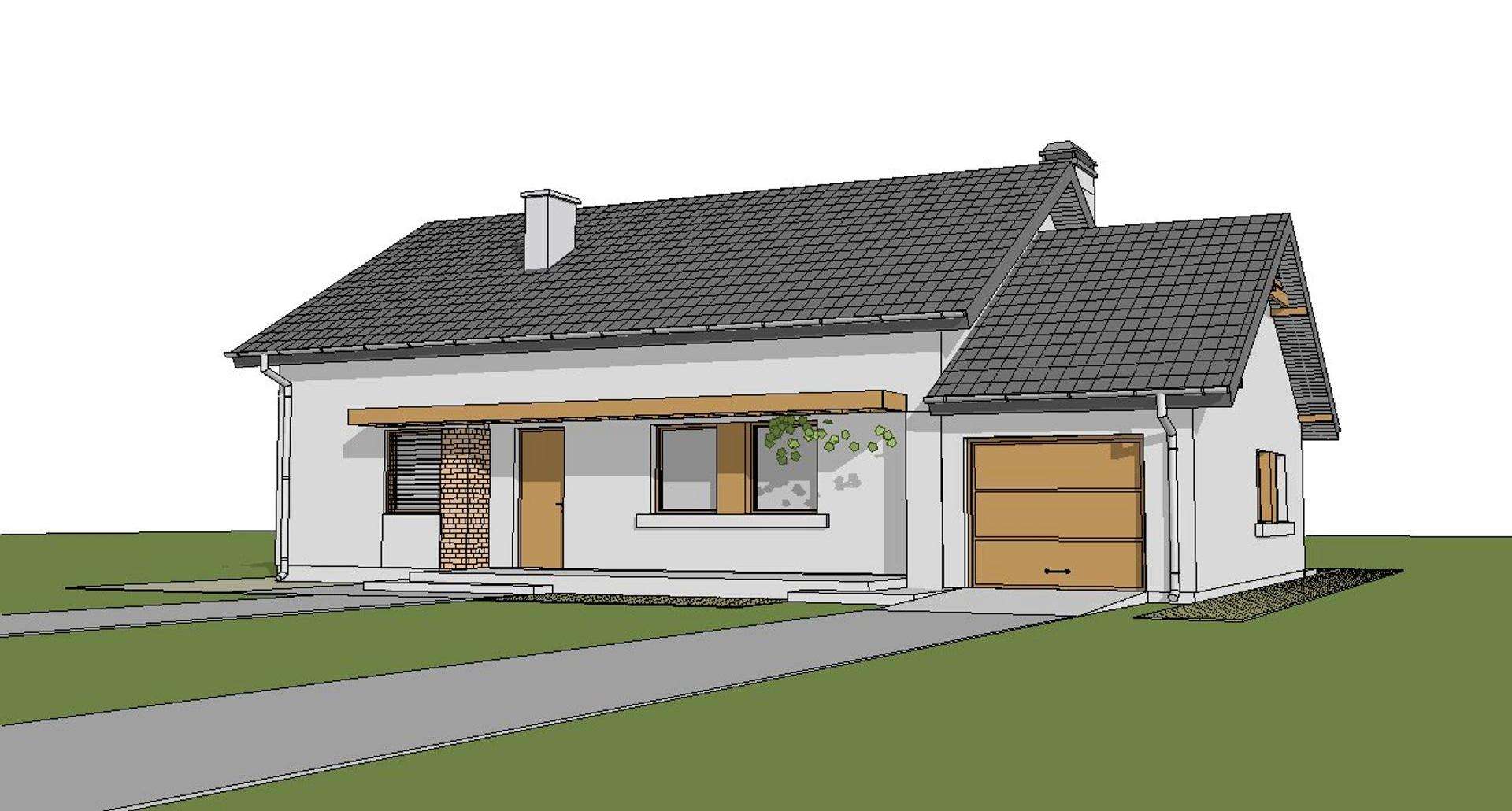 Fatada Casă parter 86 mp utili, 2 dormitoare, o baie