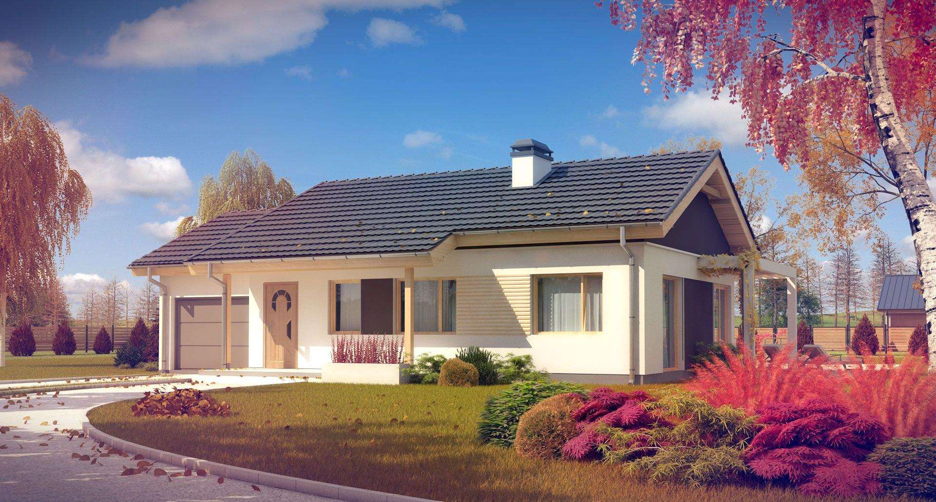 Fatada Casă parter 80 mp utili, 2 dormitoare, o baie