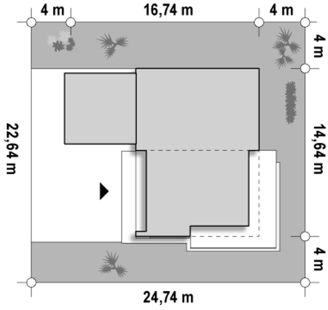 Plan amplasament Casă parter 112 mp utili, 3 dormitoare, 2 băi