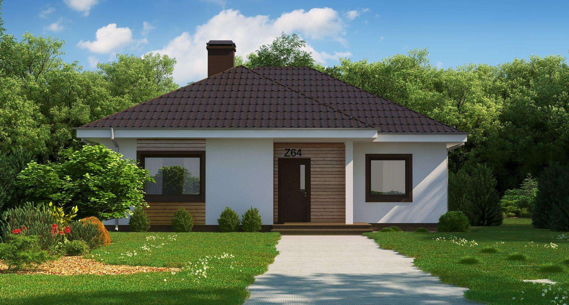 Fatada Casă parter 87 mp utili, 3 dormitoare, o baie