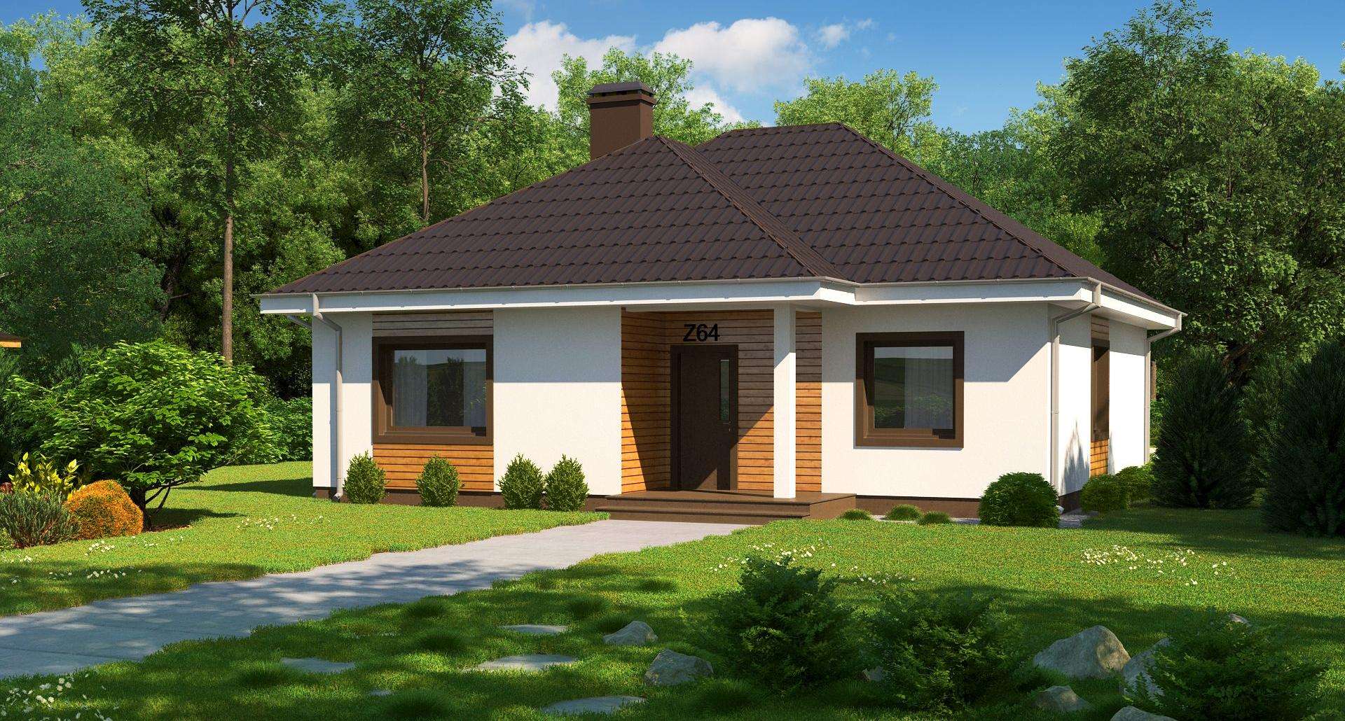 Fatada Casă parter 87 mp utili, 3 dormitoare, o baie