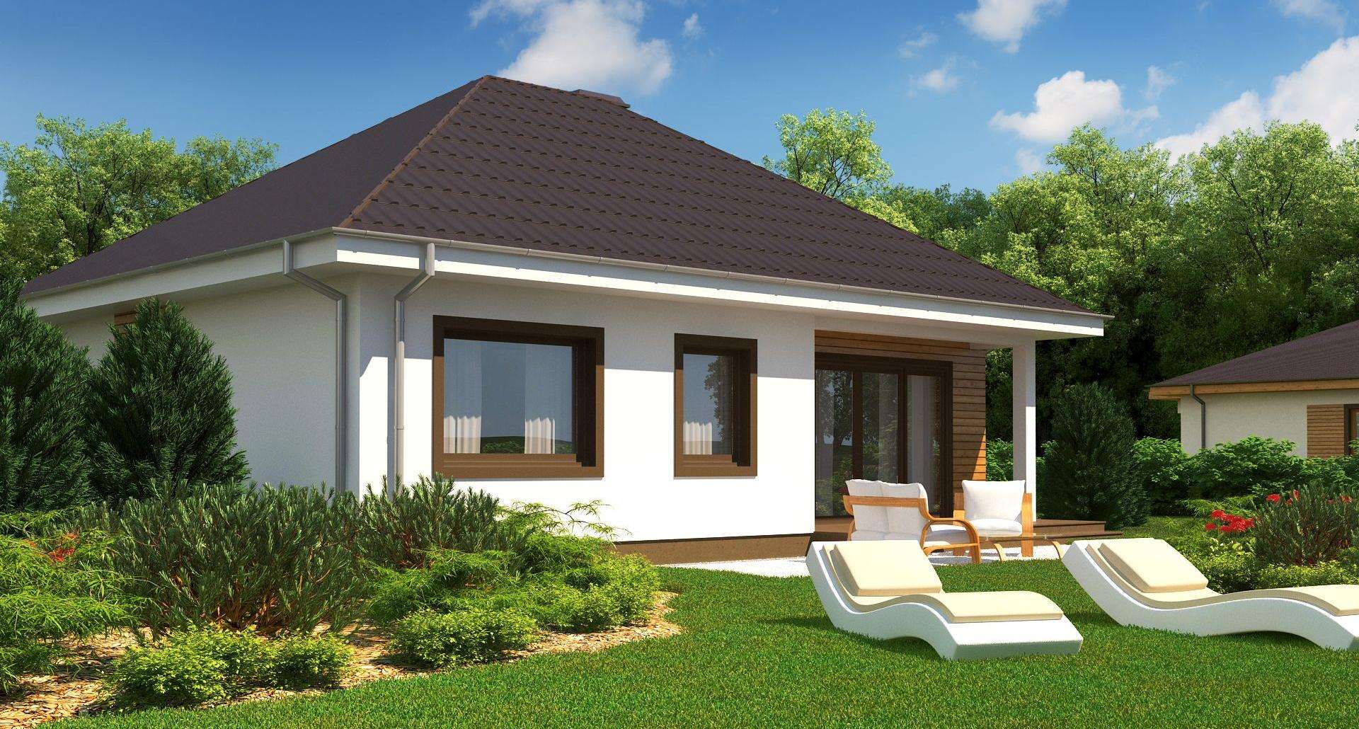 Fatada Casă parter 87 mp utili, 3 dormitoare, o baie