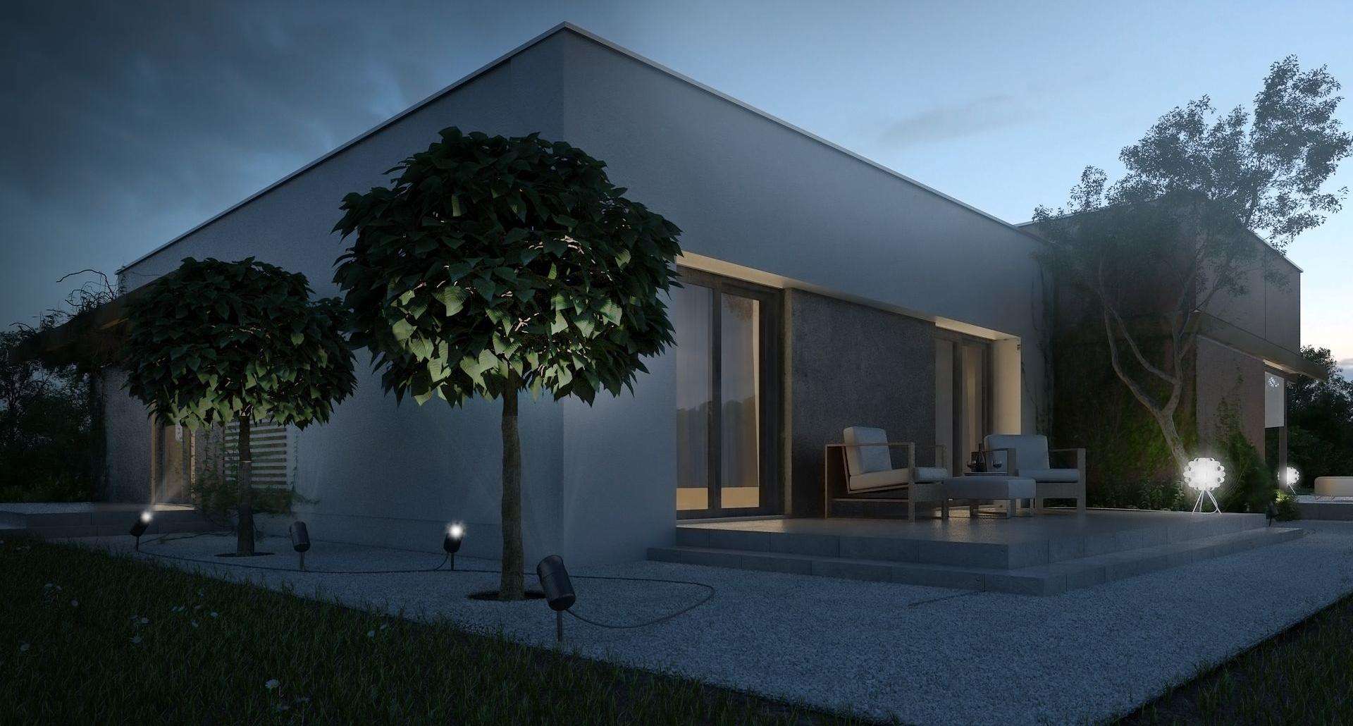 Fatada Casă parter 159 mp utili, 3 dormitoare, 2 băi