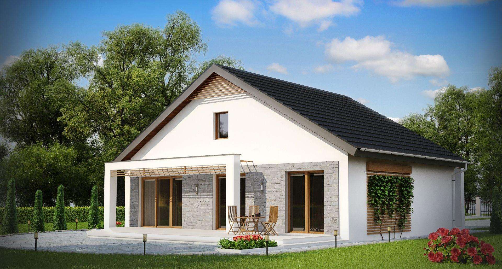 Fatada Casă parter 92 mp utili, 2 dormitoare, o baie